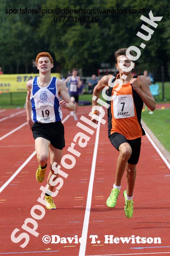 Mens 1500 metres at the Northern Inter-Counties under-17s and 15s at Witton Park, Blackburn. Photo: David T. Hewitson/Sports for All Pics
